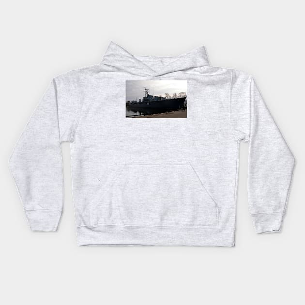 HMCS Haida at rest Kids Hoodie by srosu